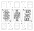 Playing Cards Hearts Black and White Royalty Free Stock Photo