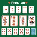 Playing cards hearts set Royalty Free Stock Photo