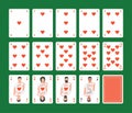 Playing Cards Hearts Set Royalty Free Stock Photo