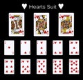 Playing cards hearts suit Royalty Free Stock Photo