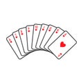 Playing cards hearts suit vector Royalty Free Stock Photo
