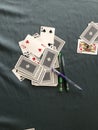 Playing cards during the holidays. Family time, happy times. Royalty Free Stock Photo