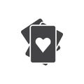 Playing cards icon Flat simple outline set Royalty Free Stock Photo