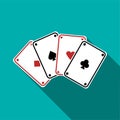 Playing cards icon, flat style Royalty Free Stock Photo