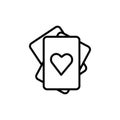 Playing cards icon Thin line art isolated Royalty Free Stock Photo