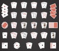 Playing cards icons. Vector poker illustration Royalty Free Stock Photo