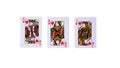 Playing cards isolated on white background. Four aces in a row Royalty Free Stock Photo