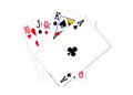 Playing cards - isolated on white background. Royal flush. Playing cards isolated on a white background