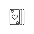 Playing cards line icon