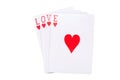 Playing cards with love massage