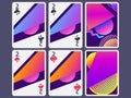 Playing cards in modern style. Gradient shapes, geometric objects. The reverse side of the playing card. Vector