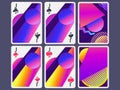 Playing cards in modern style. Gradient shapes, geometric objects. The reverse side of the playing card. Vector