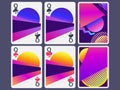 Playing cards in modern style. Gradient shapes, geometric objects. The reverse side of the playing card. Vector