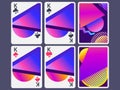 Playing cards in modern style. Gradient shapes, geometric objects. The reverse side of the playing card. Vector