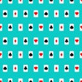 Playing cards pattern seamless. Poker cards background. vector texture Royalty Free Stock Photo