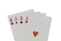 Playing cards, poker, casino. Four aces isolated on white background Royalty Free Stock Photo