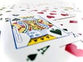 Playing cards. Poker cards closeup as background. Royalty Free Stock Photo