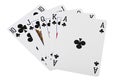 Playing cards poker combination royal flush Royalty Free Stock Photo