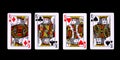 Playing cards for poker game on black background with clipping path Royalty Free Stock Photo
