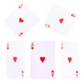 Playing cards for poker game on white background with clipping path Royalty Free Stock Photo