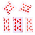 Playing cards for poker game on white background with clipping path Royalty Free Stock Photo