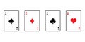 Playing cards poker icon set.