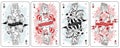 Playing cards queens set Royalty Free Stock Photo