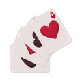 Playing cards raw of all suits isolated illustration Royalty Free Stock Photo