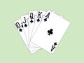 Playing Cards - Royal Flush of Clubs Royalty Free Stock Photo