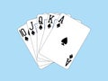 Playing Cards - Royal Flush of Spades Royalty Free Stock Photo