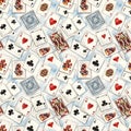 Playing Cards Scattered Pattern Background Royalty Free Stock Photo