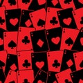 Playing cards seamless background pattern Royalty Free Stock Photo