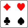 Playing cards. Set of card suits. Vector illustration. Royalty Free Stock Photo