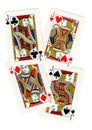 Playing cards showing four jacks. Royalty Free Stock Photo