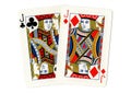 Playing cards showing a pair of jacks. Royalty Free Stock Photo