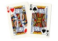 Playing cards showing a pair of kings. Royalty Free Stock Photo