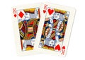 Playing cards showing a pair of red kings. Royalty Free Stock Photo