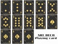 Playing cards spade suit. Poker cards original design art deco style. Vector