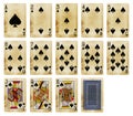 Playing cards of Spades suit, isolated on white Royalty Free Stock Photo