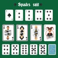 Playing cards spades set Royalty Free Stock Photo