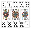 Playing Cards Spades Yellow Red Blue and Black Royalty Free Stock Photo