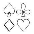 playing cards suit Bubi, hearts, crosses, blame. vector illustration