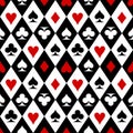 Playing cards suit symbols pattern