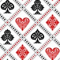 Playing cards suits seamless pattern Royalty Free Stock Photo