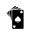 Playing cards vector icon. poker illustration sign. casino symbol. gambling logo.