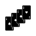 Playing cards vector icon. poker illustration sign. casino symbol. gambling logo.
