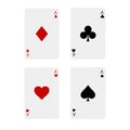 Playing cards on white background. Winning casino poker hand. Vector illustration in trendy flat style. EPS 10. Royalty Free Stock Photo