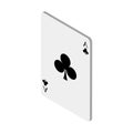 Playing cards on white background. Winning casino poker hand. Vector illustration in trendy Isometric style. EPS 10. Royalty Free Stock Photo