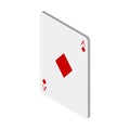 Playing cards on white background. Winning casino poker hand. Vector illustration in trendy Isometric style. EPS 10. Royalty Free Stock Photo