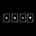 Playing cards white color icon .